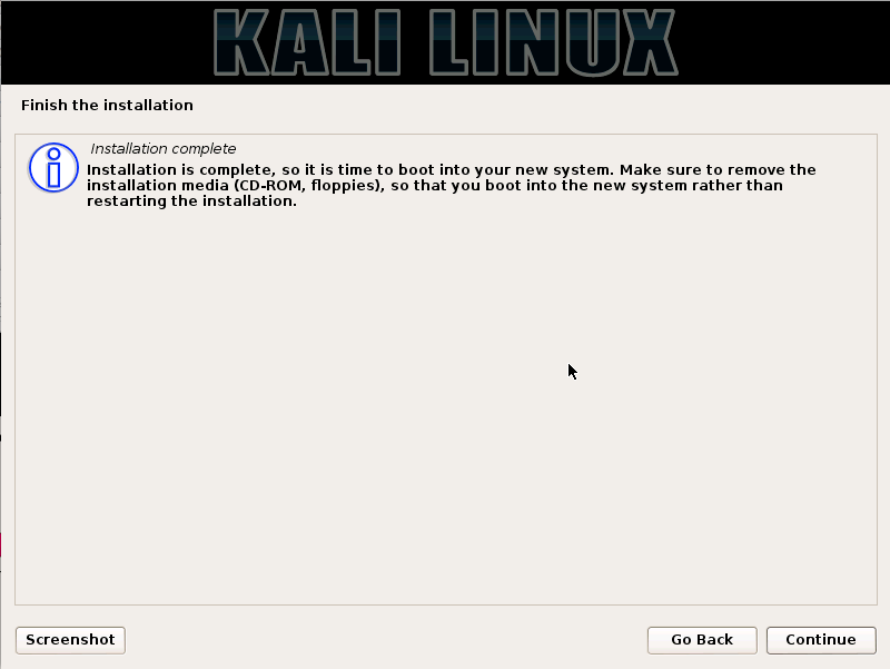 Kali Linux installation