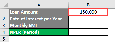 NPER Formula in excel example 1-1