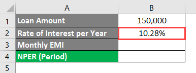 NPER Formula in excel example 1-2