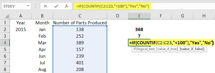Excel Function for Range- Example 2.4