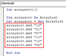 VBA ArrayList Example 2-4