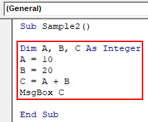 VBA Block Comment Example 3-2