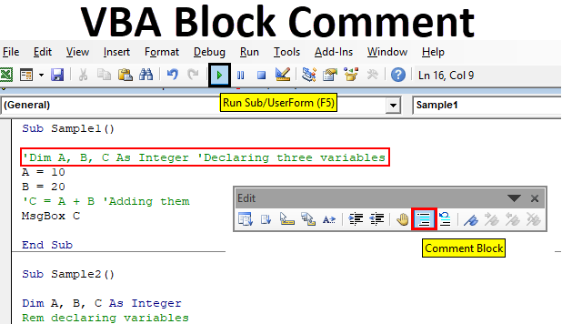 All About Comment Blocks In VBA VBA And Tutorials,, 43% OFF