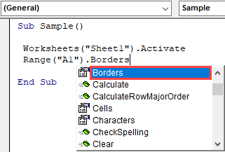 VBA Border Example 1.3