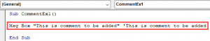 VBA Comment | How to Comment in Excel Using VBA With Examples