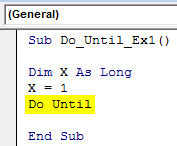 VBA Do Until Loop Example 1-5