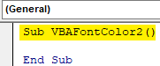 VBA Font Color Exmaple 1.1