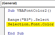 VBA Font Color Exmaple 1.4