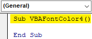 VBA Font Color Exmaple 3.1