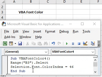 VBA Font Example 3