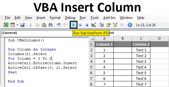  VBA Insert Column How To Insert Column In Excel VBA 