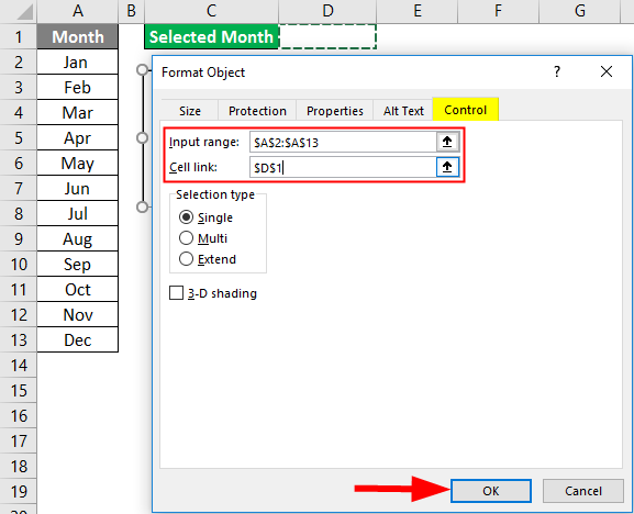 VBA List Box Example 1-5