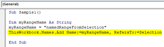 VBA Named Range Example 2-5