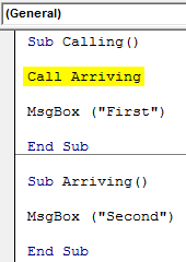 VBA Sub Call Example 1-11
