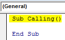VBA Sub Call Example 1-2