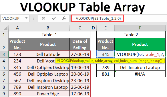 Table array excel что это