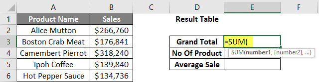 calculations in excel example 2.3