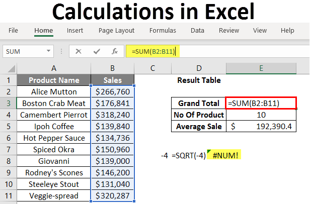 Calculations In Excel Laptrinhx