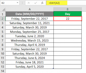 Day Formula in Excel | How to Use Excel Day Formula with Examples?