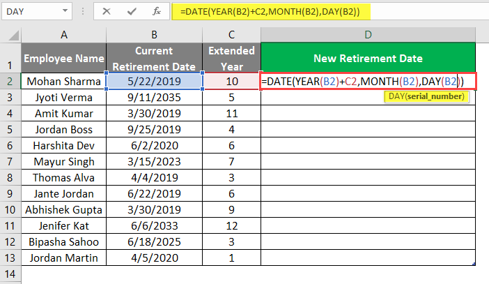 day in excel 3-4