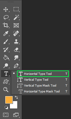 transparent text with horizontal Tool