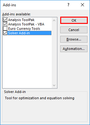 how to add solver add-in tool 3