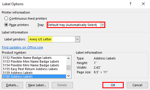 how to print avery labels from excel list