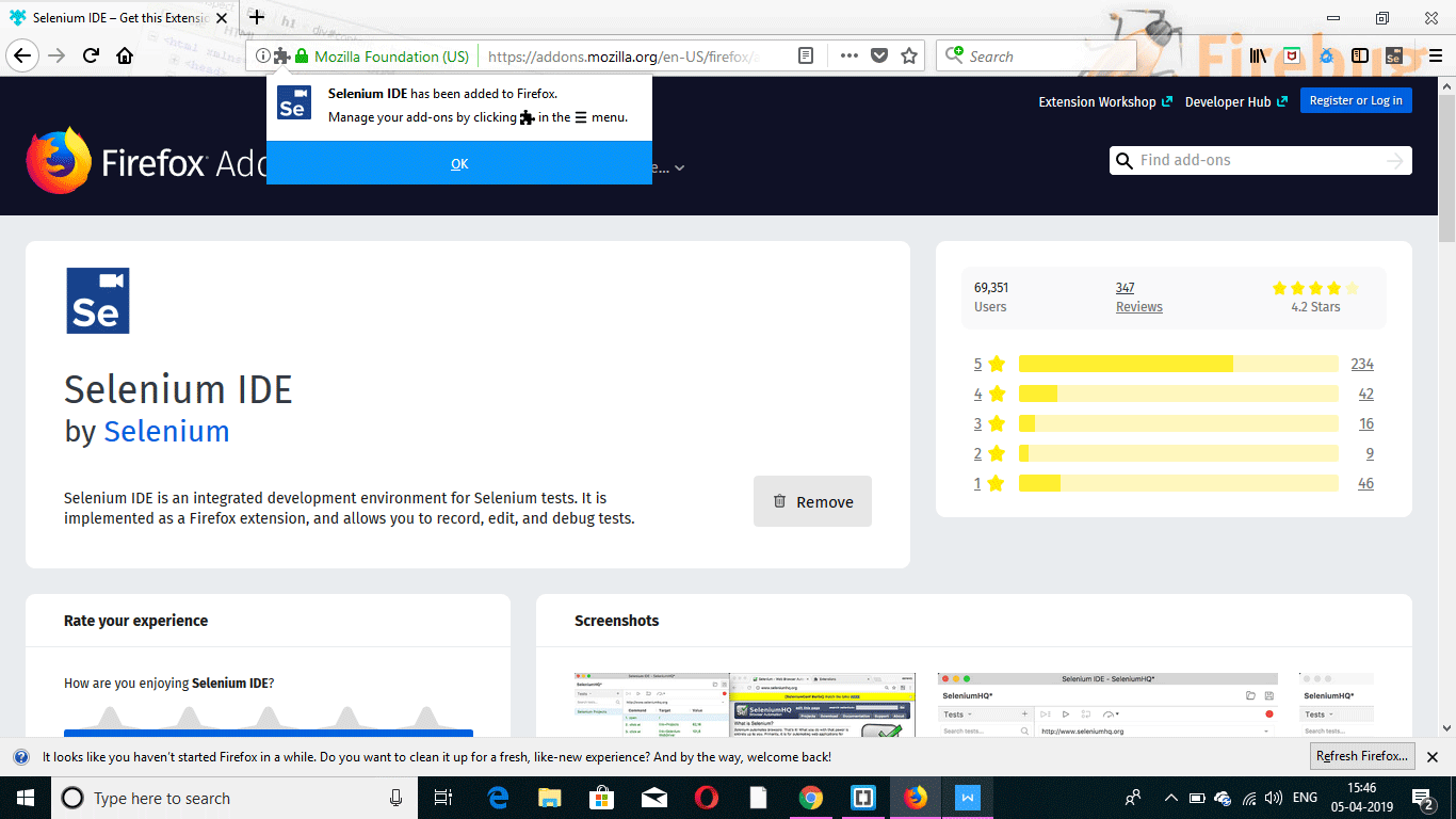 how to install selenium ide for firefox