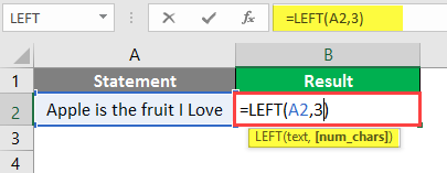 left formula in excel example 1-4
