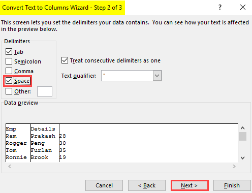 opposite in excel 1-3