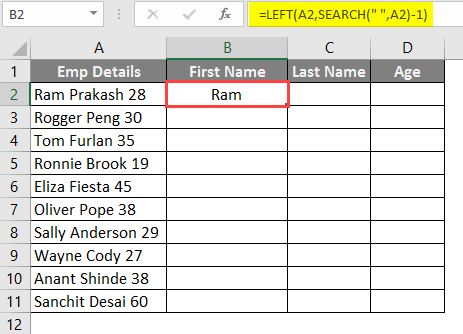 Splitting Text using Formula 2