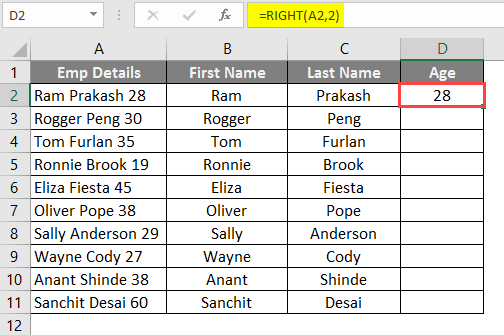 opposite in excel 3-5