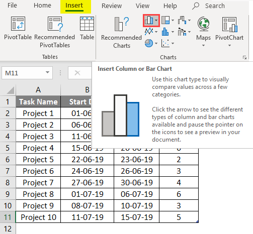 project timeline in excel 2