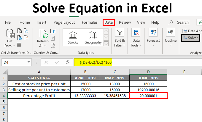 excel solve formula