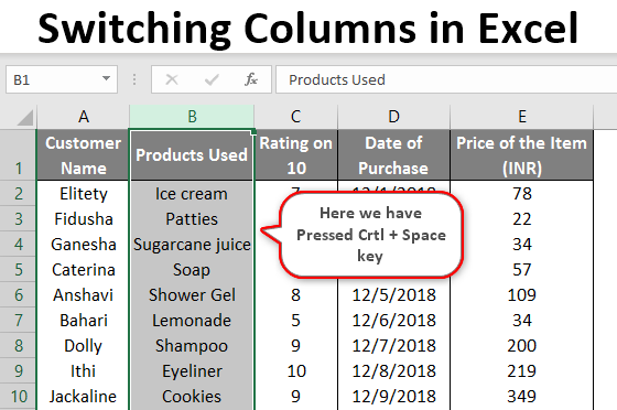 How To Switch 2 Columns In Excel