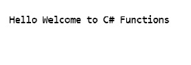 C# Functions 2