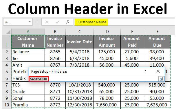 Column Header in Excel How to Use Column Header in Excel