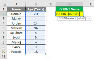 Name Count Formula: Count Specific Names in Excel | Educba
