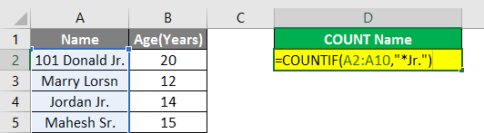 Excel Formula To Count Names In A Column