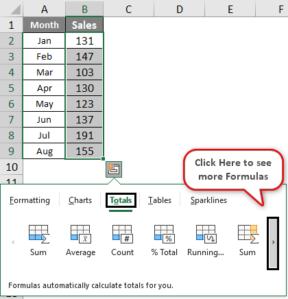 where is the quick analysis tool in excel