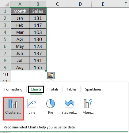 another way to use the quick analysis tool in excel