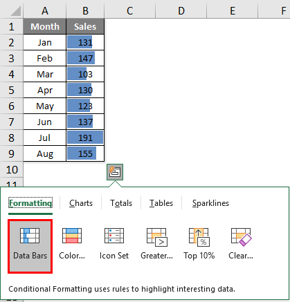 Formatting Data bars