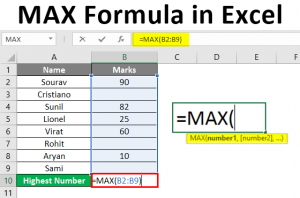 MAX Formula in Excel | How to Implement MAX Formula in Excel?