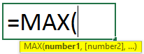 Syntax of MAX Formula