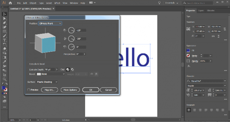 how to put text on a 3d download in illustrator