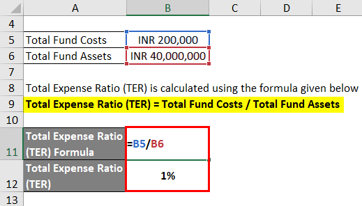 Total Expense Ratio Formula TER Calculator Excel Template 