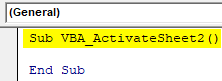 VBA Activate Sheet Example 2-1