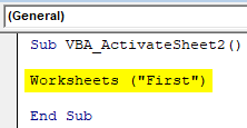 VBA Activate Sheet Example 2-2