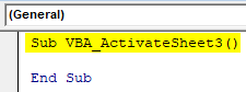 VBA Activate Sheet Example 3-1