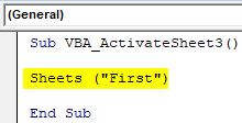 VBA Activate Sheet Example 3-2